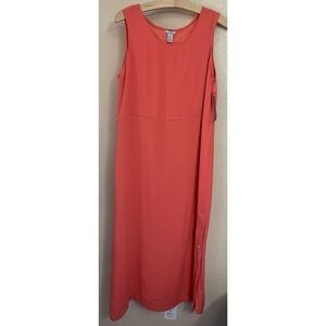 NWT LEILEI Silk Sleeveless Midi Dress Button Side Size Medium